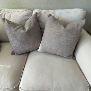 Set of 2 Throw Pillows - Neutral, Beige/Taupe